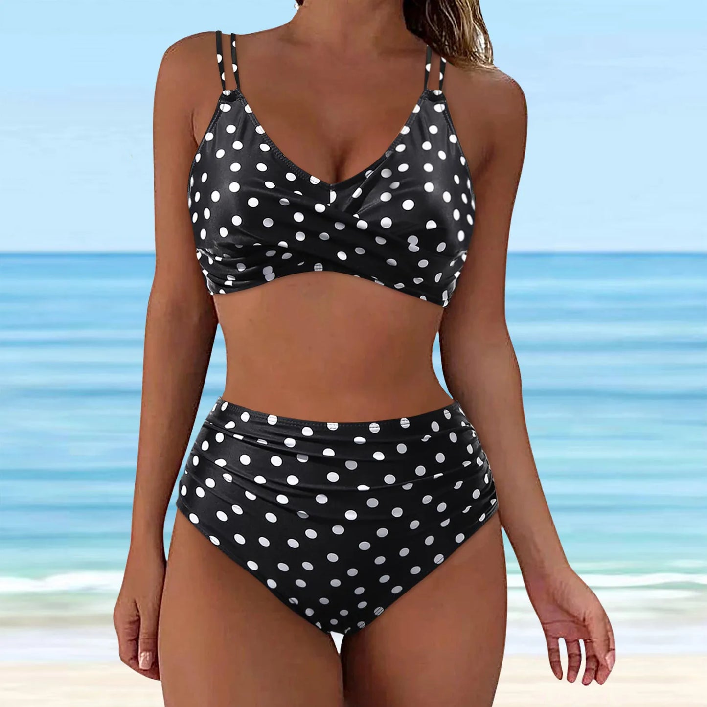 Brazilian Bikini Set Women Striped Crop Tops Swim Shorts Split Swimsuit 2024 New 2Pcs Swimming Beachwear Sexy Bikinis Sets Traje